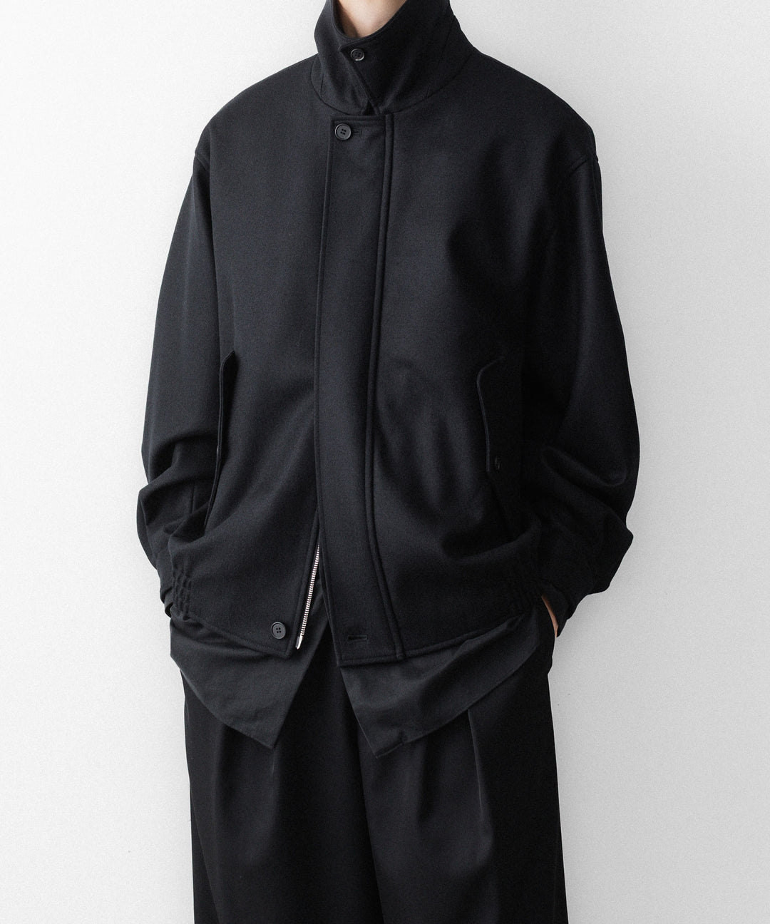 ssstein(シュタイン)のWOOL MELTON HARRINGTON JACKET - BLACKの公式通販サイトsession福岡セレクトショップ