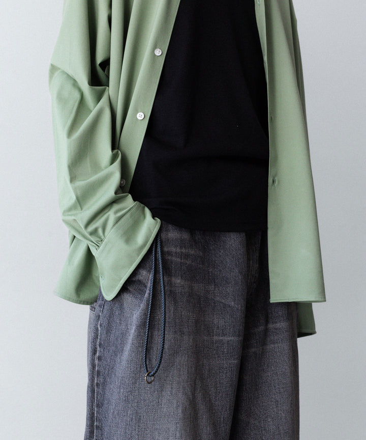 【ANTHEM A】WASHED DENIM NO-BRAINER PANTS - BLACK