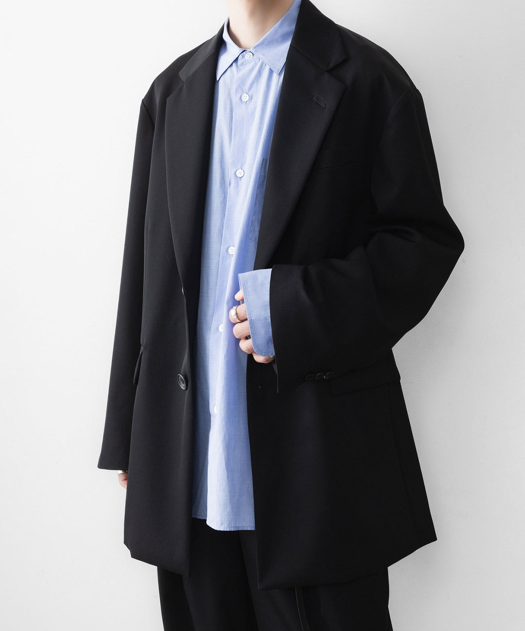 ssstein(シュタイン)のSMOOTH COTTON OVERSIZED REGULAR COLLAR SHIRT - BLUEの公式通販サイトsession福岡セレクトショップ