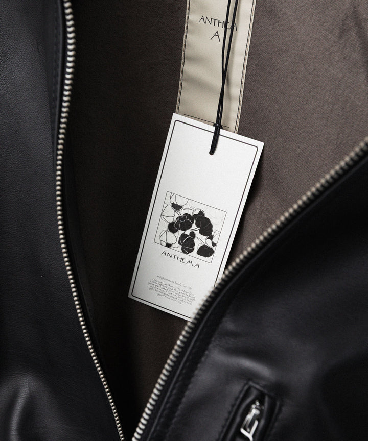 【ANTHEM A】BUFFALO CARF MINIMAL RIDING JACKET - BLACK