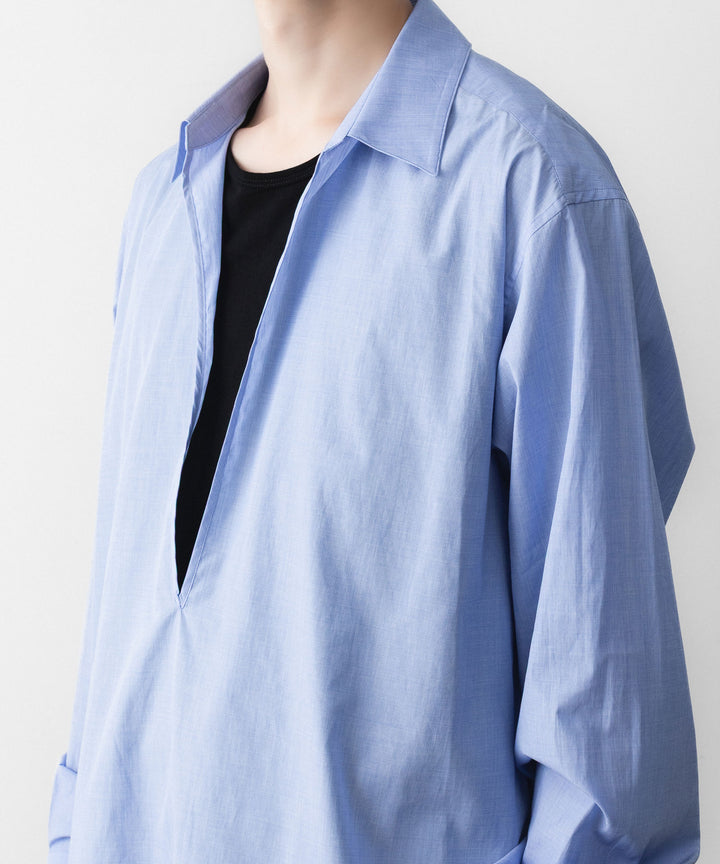 ssstein(シュタイン)のSMOOTH COTTON OVERSIZED SKIPPER SHIRT - BLUEの公式通販サイトsession福岡セレクトショップ