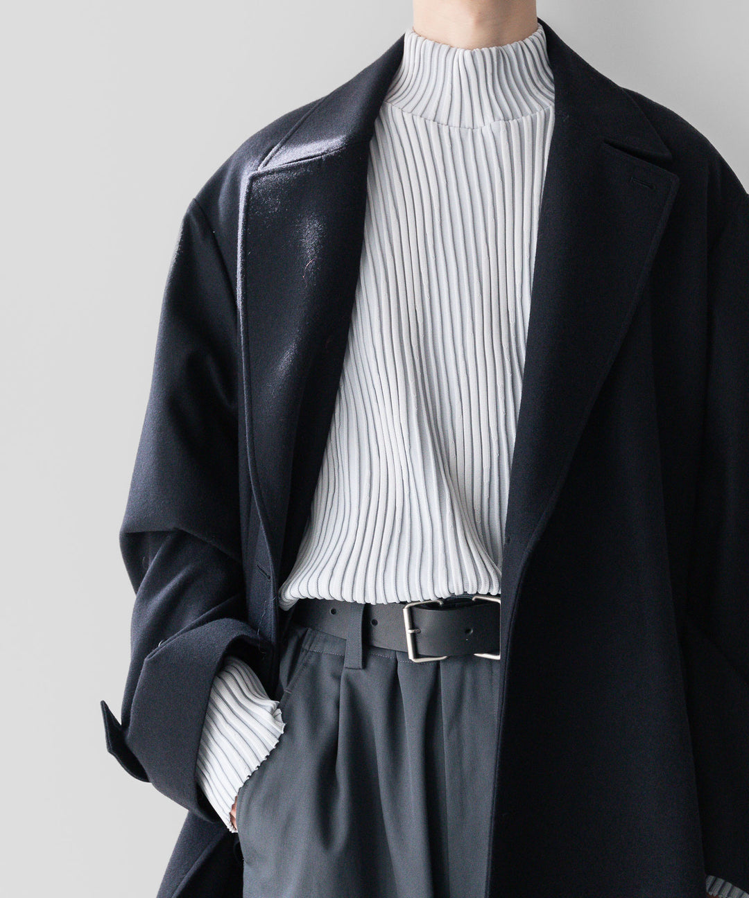 stein(シュタイン)の23AWコレクションOVERSIZED LAYERED SINGLE COATのDARK NAVY sessionセッション福岡セレクトショップ 公式通販サイト