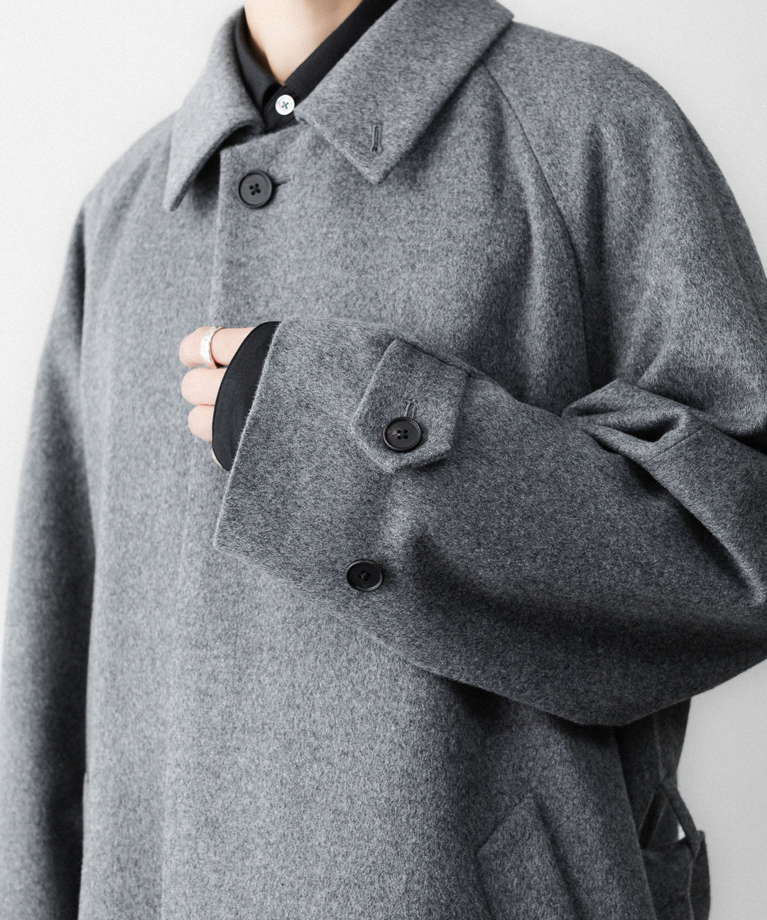 ssstein(シュタイン)のWOOL CASHMERE RAGLAN SLEEVE BALMACAAN COAT - GREYの公式通販サイトsession福岡セレクトショップ