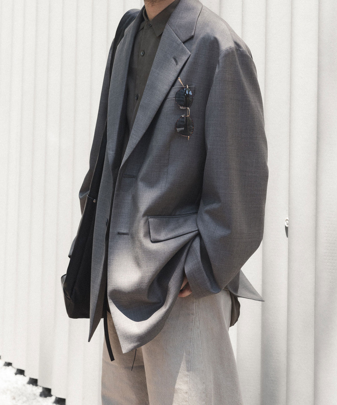 ssstein(シュタイン)のEX. FINE WOOL OVERSIZED SINGLE BREASTED LONG JACKET - GREIGEの公式通販サイトsession福岡セレクトショップ