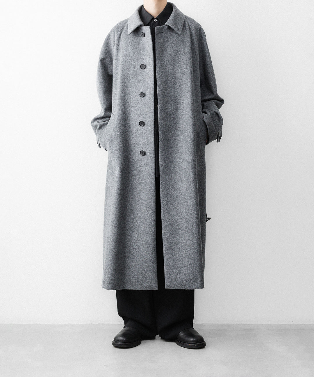 ssstein(シュタイン)のWOOL CASHMERE RAGLAN SLEEVE BALMACAAN COAT - GREYの公式通販サイトsession福岡セレクトショップ