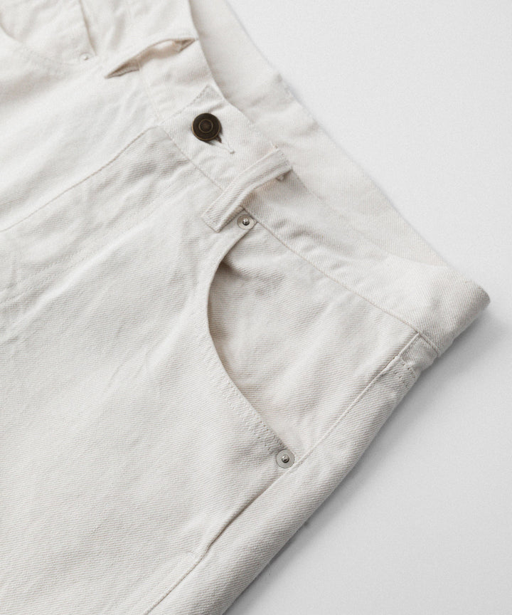 【ANTHEM A】TWIST LINE STRAIGHT JEANS - ECRU
