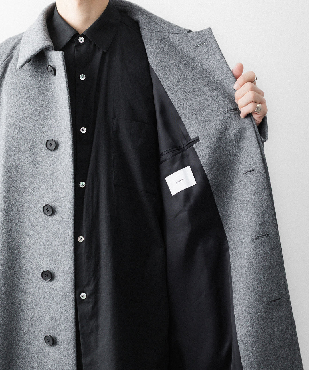 ssstein(シュタイン)のWOOL CASHMERE RAGLAN SLEEVE BALMACAAN COAT - GREYの公式通販サイトsession福岡セレクトショップ