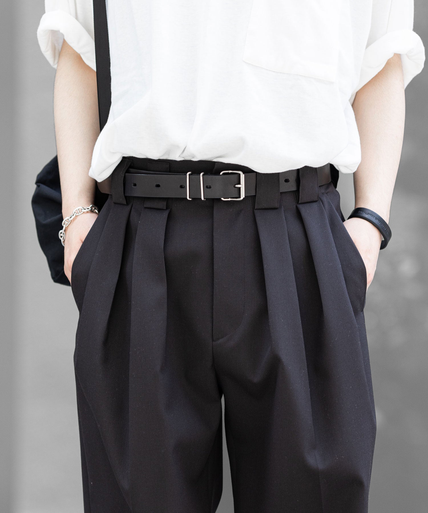 【stein】DOUBLE WIDE TROUSERS - DARK CHARCOAL