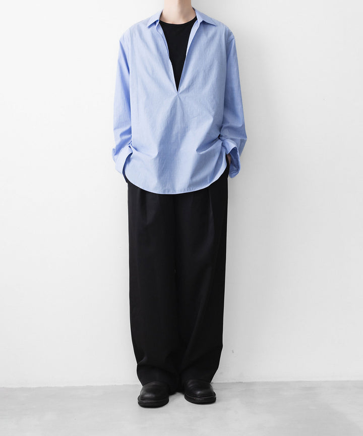 ssstein(シュタイン)のSMOOTH COTTON OVERSIZED SKIPPER SHIRT - BLUEの公式通販サイトsession福岡セレクトショップ