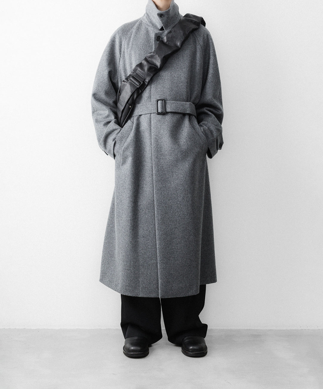 ssstein(シュタイン)のWOOL CASHMERE RAGLAN SLEEVE BALMACAAN COAT - GREYの公式通販サイトsession福岡セレクトショップ