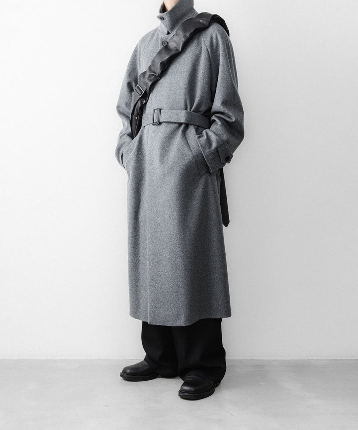 ssstein(シュタイン)のWOOL CASHMERE RAGLAN SLEEVE BALMACAAN COAT - GREYの公式通販サイトsession福岡セレクトショップ
