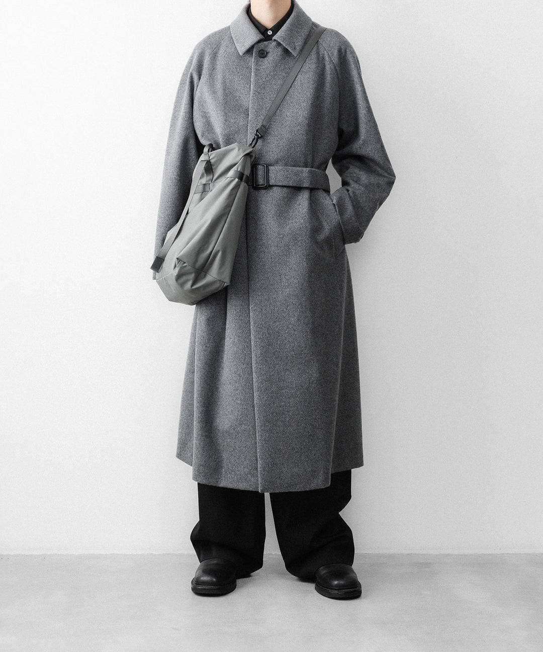 ssstein(シュタイン)のWOOL CASHMERE RAGLAN SLEEVE BALMACAAN COAT - GREYの公式通販サイトsession福岡セレクトショップ