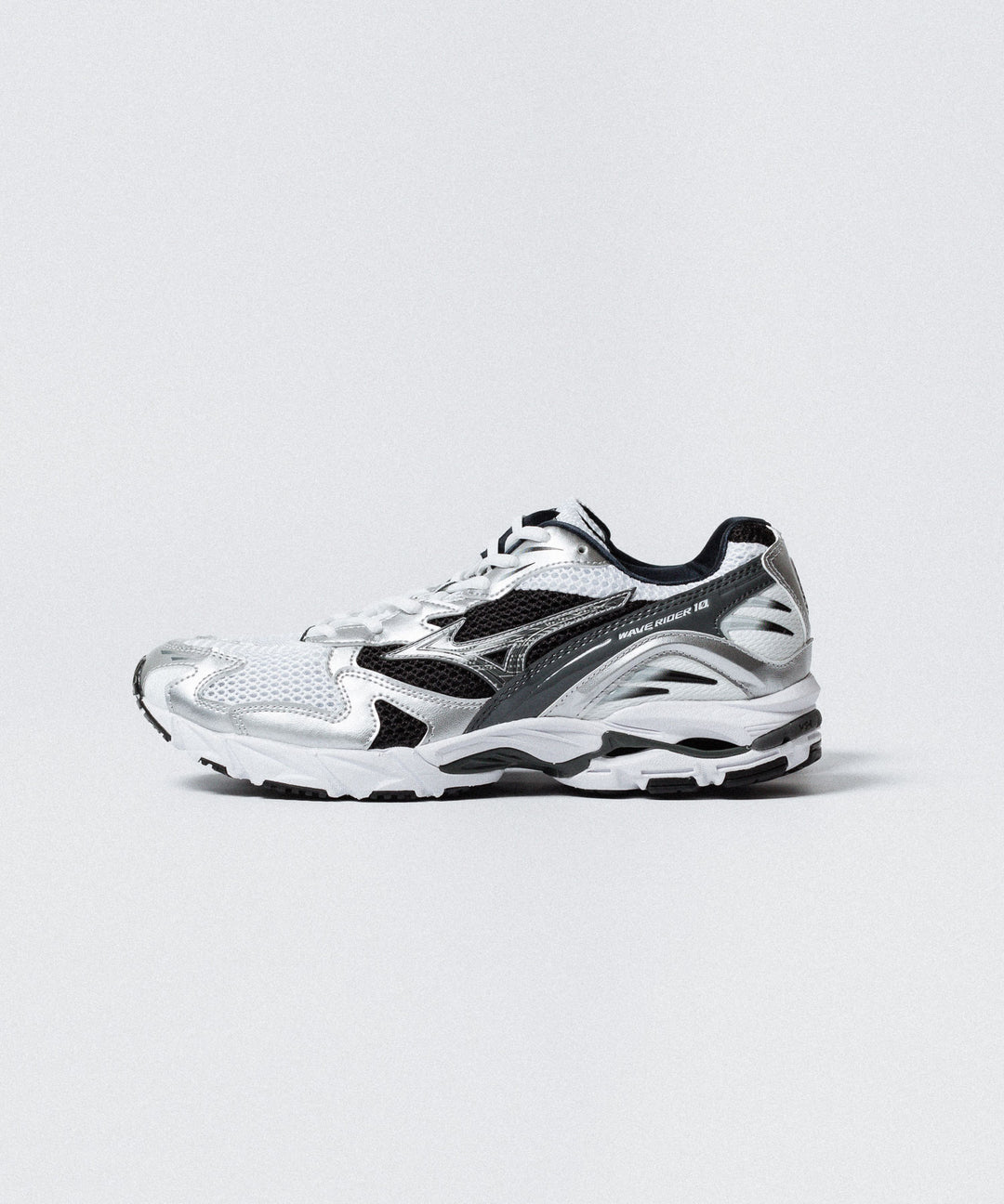 MIZUNO-ミズノのWAVE RIDER 10のWHITE×SILVER×BLACK公式通販サイトsession福岡セレクトショップ