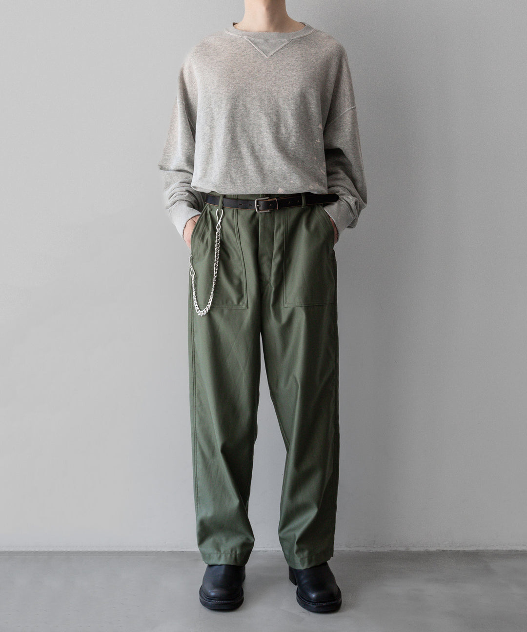 INTÉRIM/インテリムのGIZA BACK SATIN BAKER PANTSのOLIVE公式通販サイトsession福岡セレクトショップ
