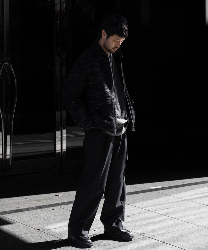 【ssstein】BELTED WIDE TROUSERS - BLACK