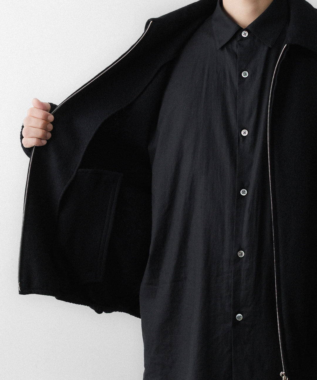 ssstein(シュタイン)のW/CA FLEECE LIGHT ZIP JACKET - BLACKの公式通販サイトsession福岡セレクトショップ