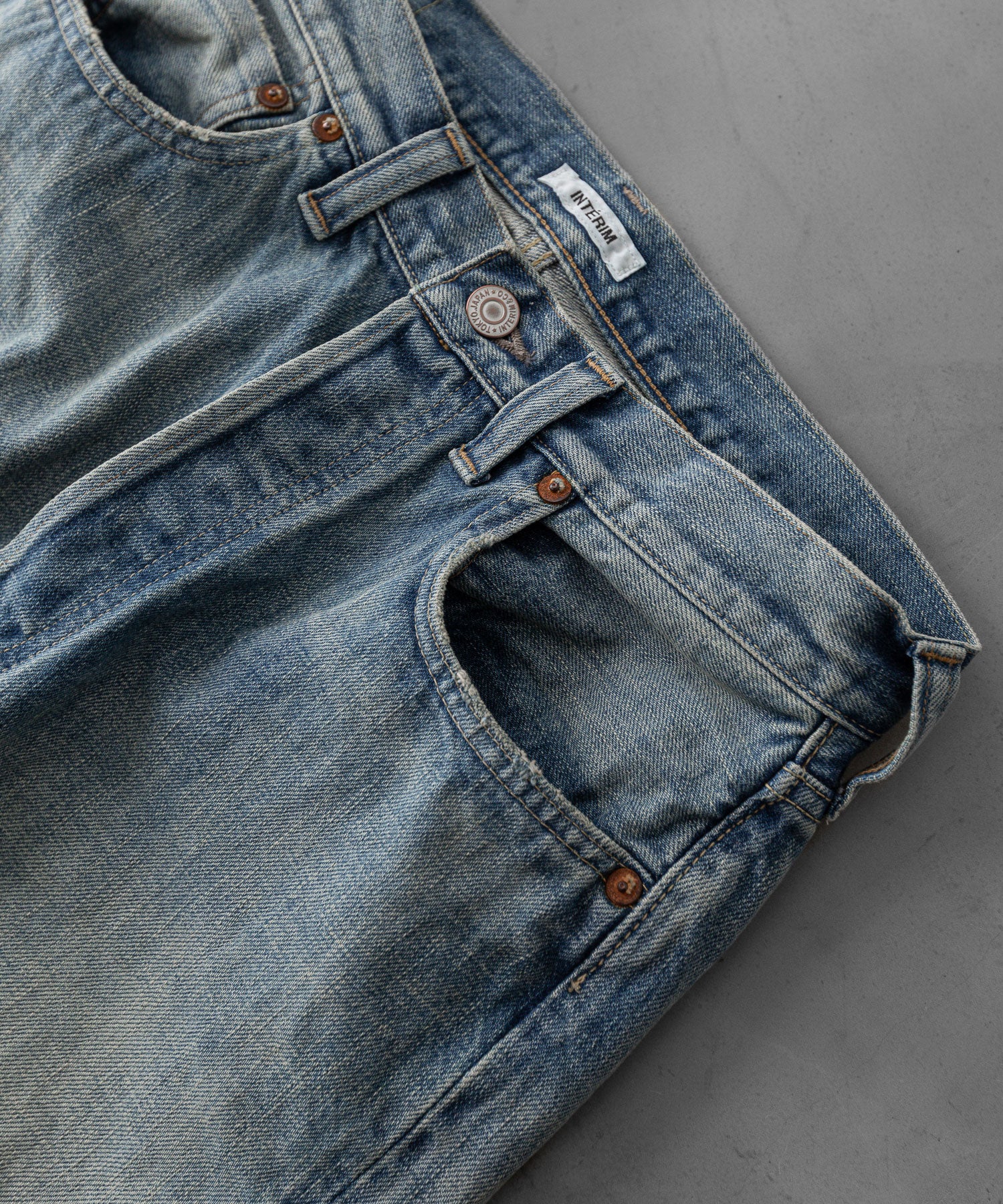 【INTÉRIM】VINTAGE WASHED "1953XX SHABBY" SHUTTLE DENIM TROUSERS - NAVY