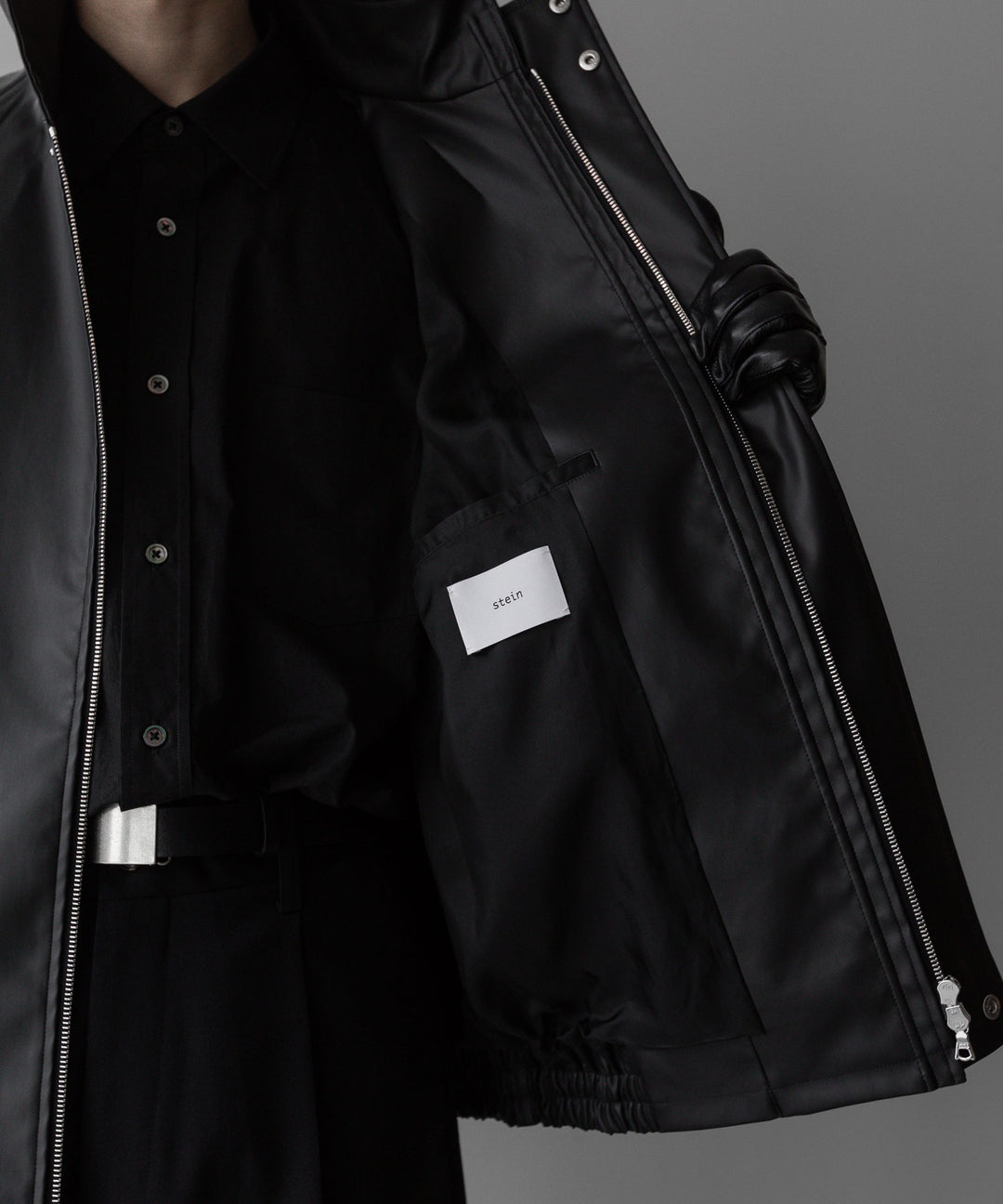 stein(シュタイン)の24SSコレクションSTAND COLLAR ZIP BLOUSONのBLACK(COATING)
