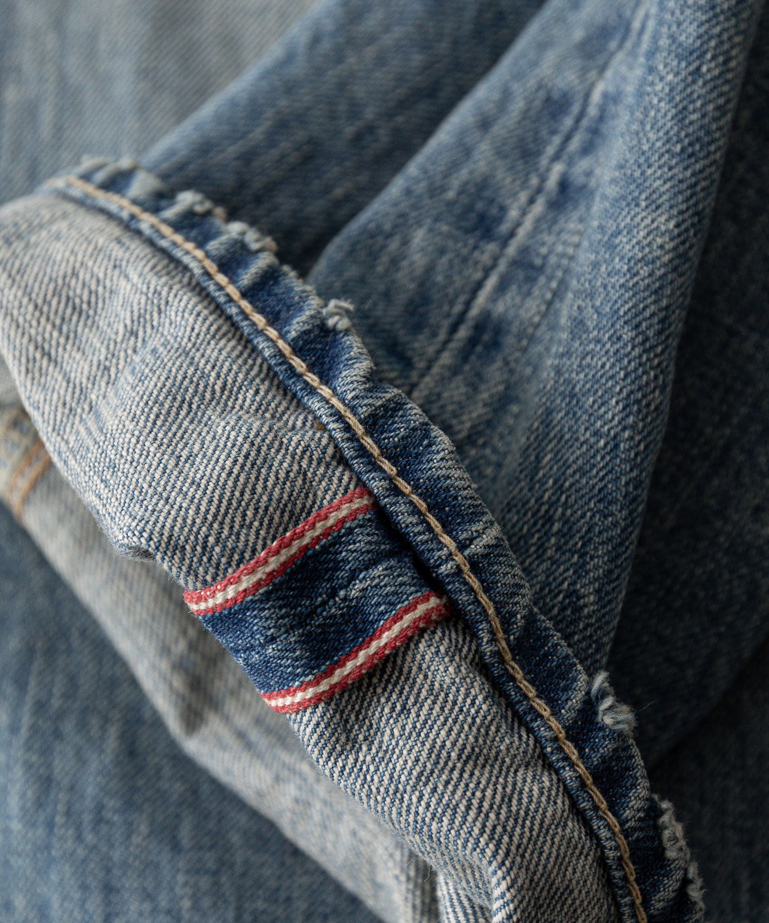 【INTÉRIM】VINTAGE WASHED "1953XX SHABBY" SHUTTLE DENIM TROUSERS - NAVY