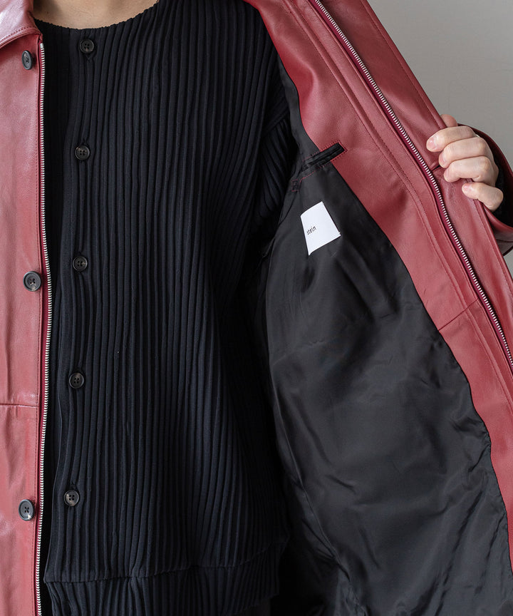 stein(シュタイン)の23AWコレクションLEATHER ZIP JACKETのWINE 公式通販session福岡セレクトショップ