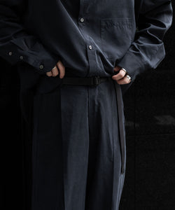 【ssstein】LEATHER BELT(RECTANGLE BUCKLES) - BLACK