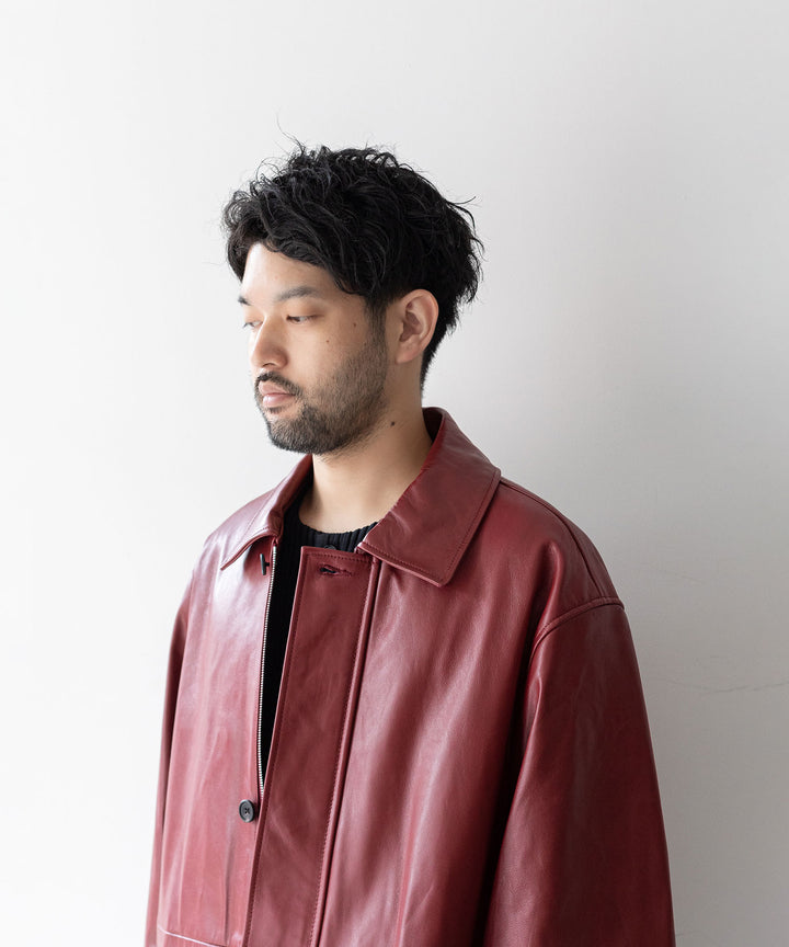 stein(シュタイン)の23AWコレクションLEATHER ZIP JACKETのWINE 公式通販session福岡セレクトショップ