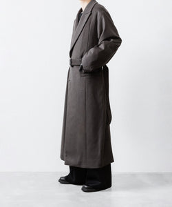ssstein / シュタイン】OVERSIZED MAXI-LENGTH PEAK LAPEL COAT - GREY