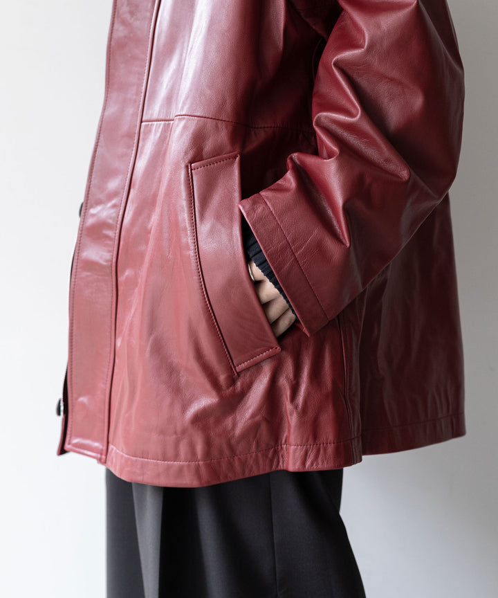 stein(シュタイン)の23AWコレクションLEATHER ZIP JACKETのWINE 公式通販session福岡セレクトショップ