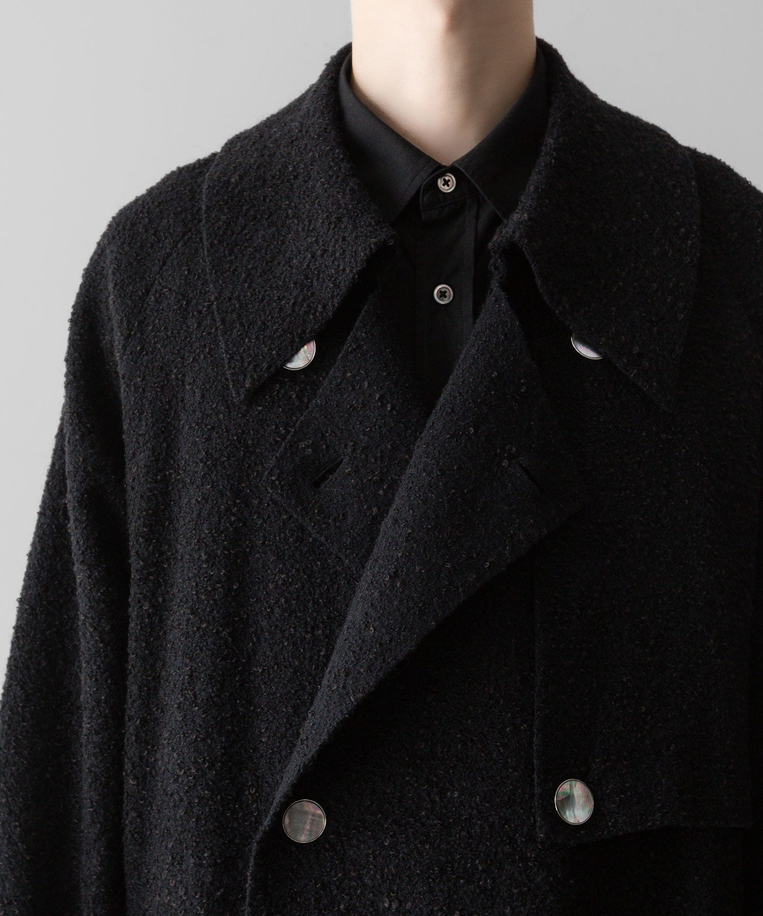 【Fujimoto】REVERSIBLE LESS SEWING COAT - BLACK