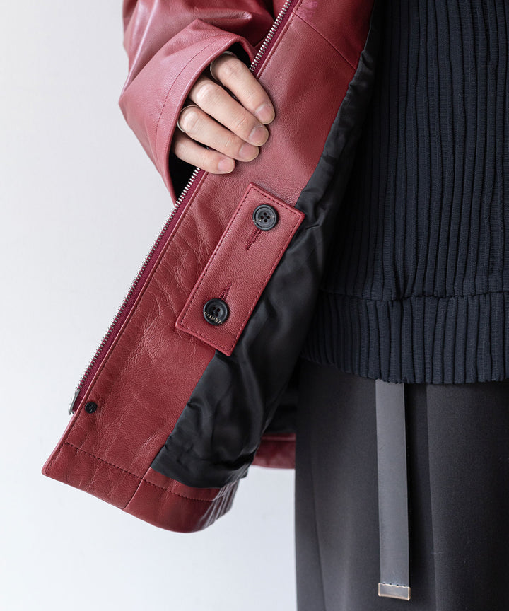 stein(シュタイン)の23AWコレクションLEATHER ZIP JACKETのWINE 公式通販session福岡セレクトショップ
