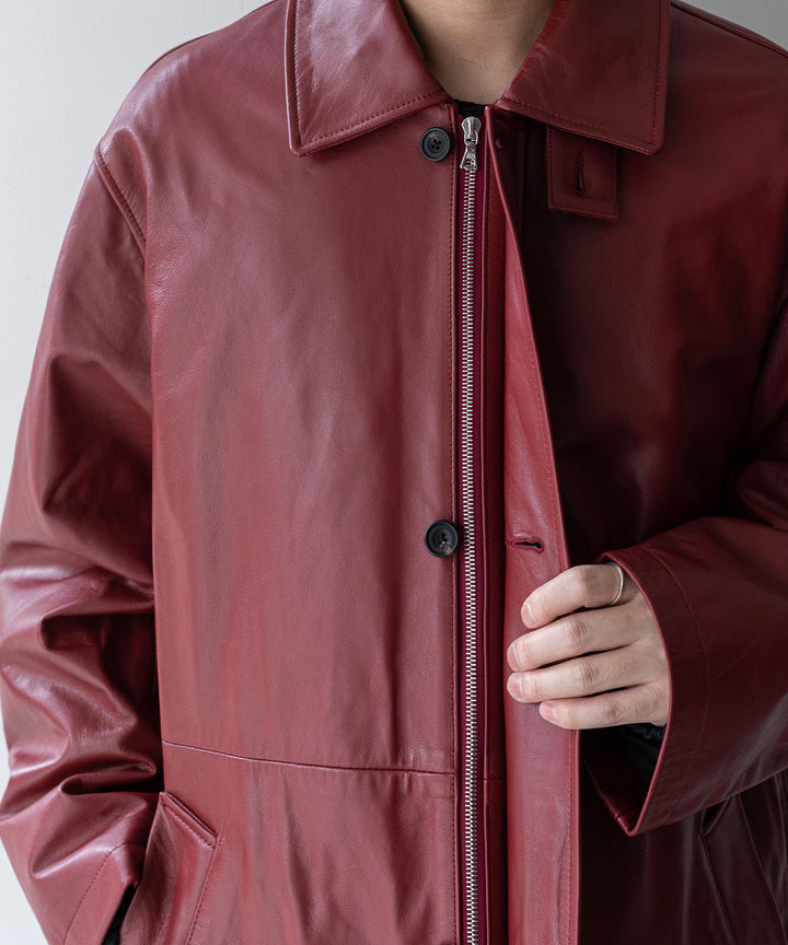 stein(シュタイン)の23AWコレクションLEATHER ZIP JACKETのWINE 公式通販session福岡セレクトショップ