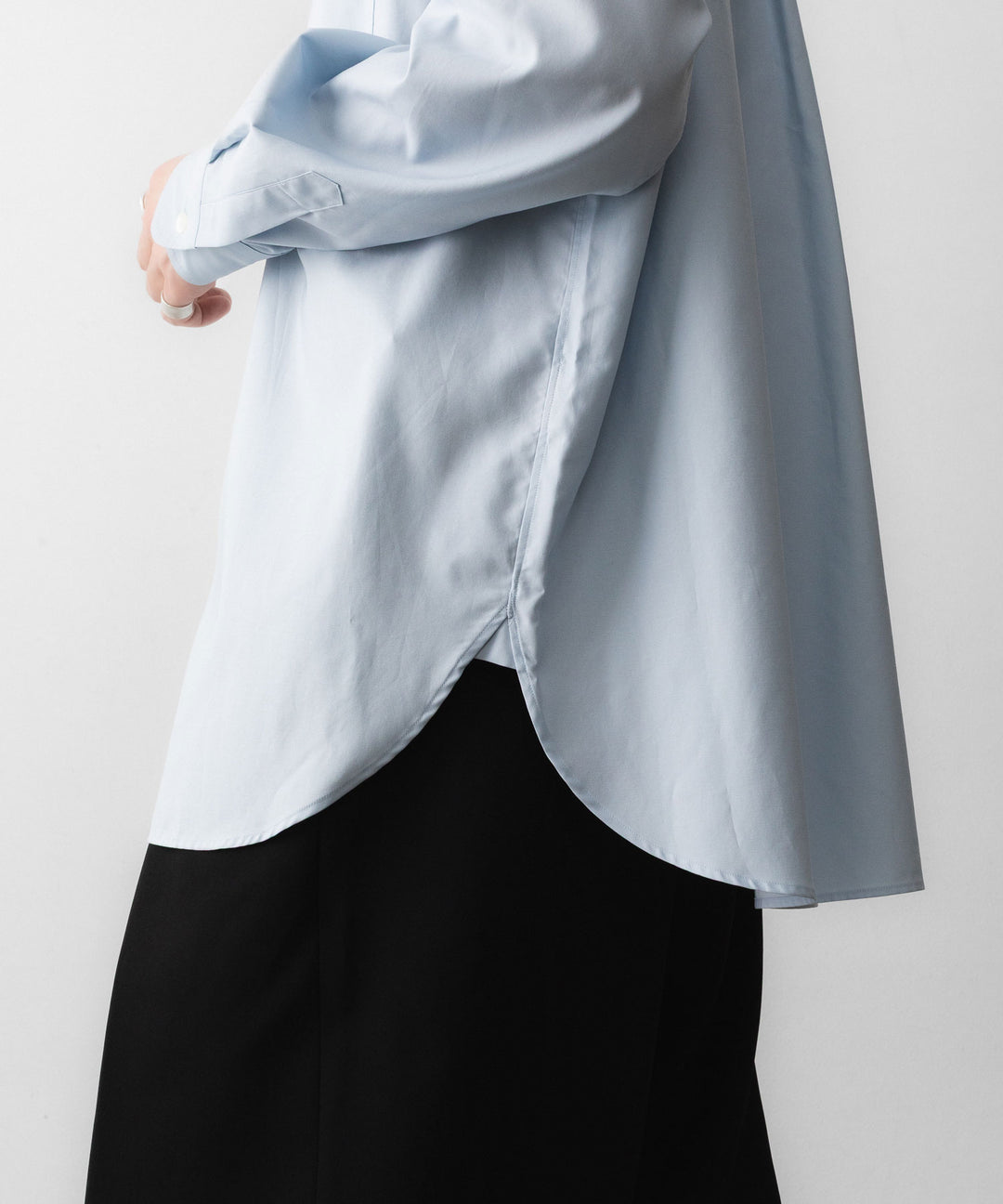 ssstein(シュタイン)の PIMA COTTON OVERSIZED REGULAR COLLAR SHIRT - OFF BLUEの公式通販サイトsession福岡セレクトショップ