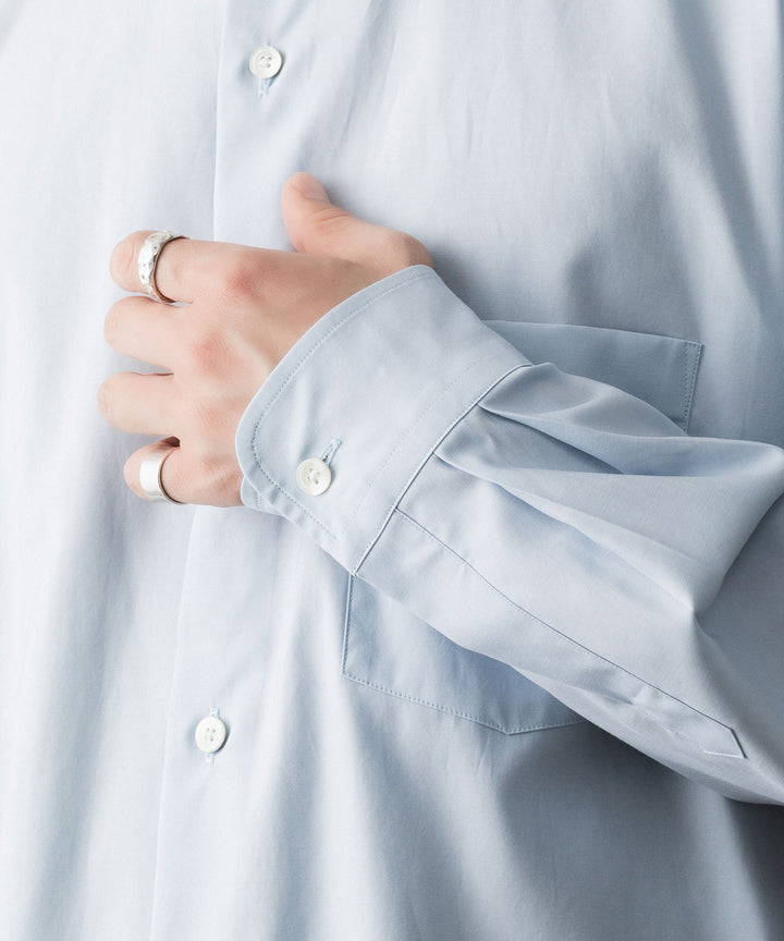 ssstein(シュタイン)の PIMA COTTON OVERSIZED REGULAR COLLAR SHIRT - OFF BLUEの公式通販サイトsession福岡セレクトショップ