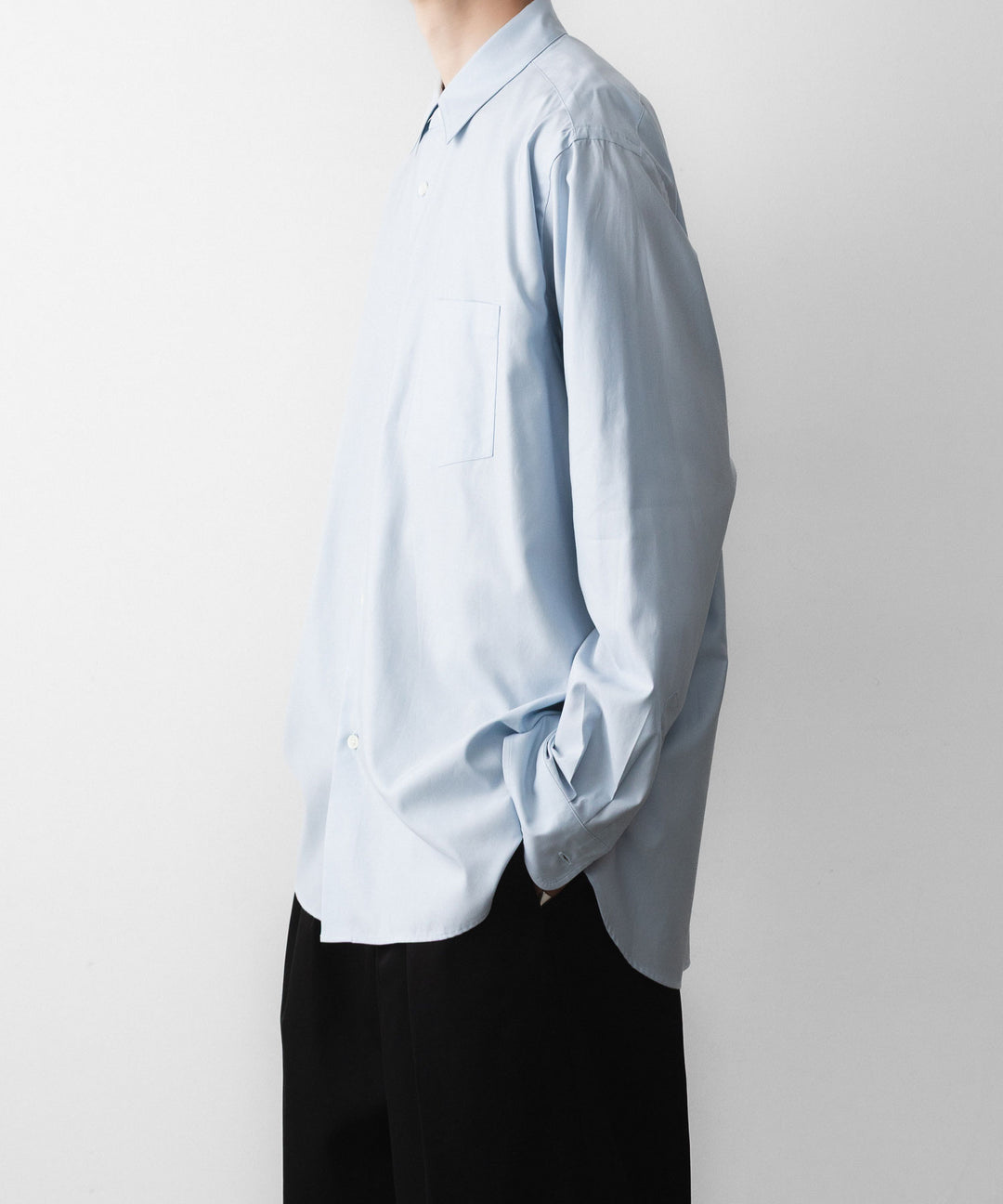 ssstein(シュタイン)の PIMA COTTON OVERSIZED REGULAR COLLAR SHIRT - OFF BLUEの公式通販サイトsession福岡セレクトショップ