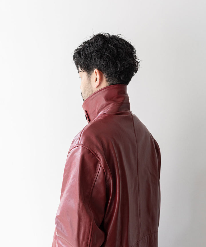 stein(シュタイン)の23AWコレクションLEATHER ZIP JACKETのWINE 公式通販session福岡セレクトショップ