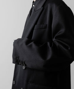 【ssstein】W/SI SATIN PEAK LAPEL SHORT COAT - BLACK