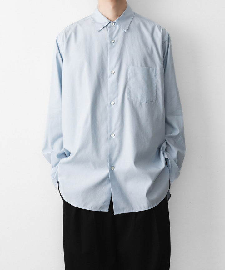 ssstein(シュタイン)の PIMA COTTON OVERSIZED REGULAR COLLAR SHIRT - OFF BLUEの公式通販サイトsession福岡セレクトショップ