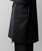 画像をギャラリービューアに読み込む, 【ssstein】W/SI SATIN PEAK LAPEL SHORT COAT - BLACK
