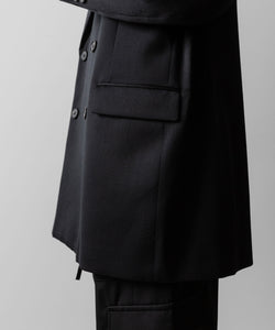 【ssstein】W/SI SATIN PEAK LAPEL SHORT COAT - BLACK