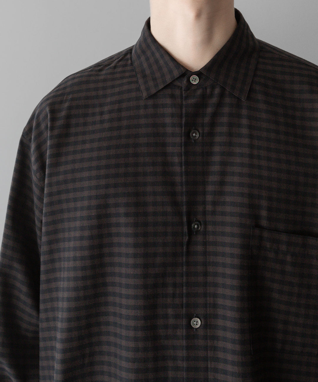 ssstein stein(シュタイン)の24SSコレクションOVERSIZED DOWN PAT SHIRTのGINGHAM(KHAKI)公式通販サイトsession福岡セレクトショップ