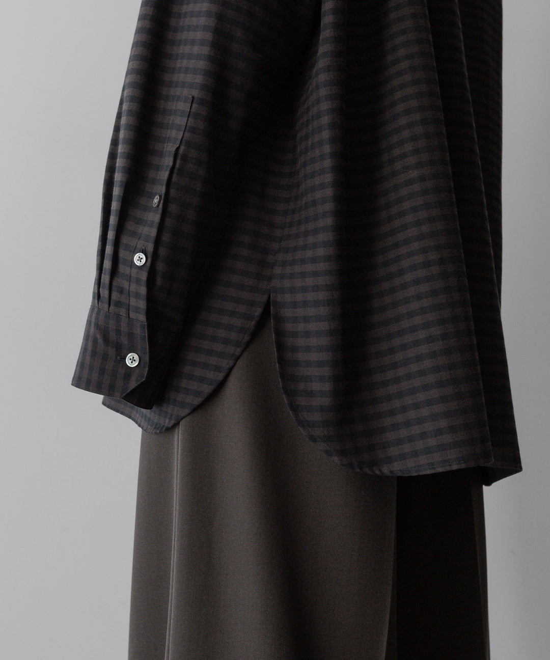 ssstein stein(シュタイン)の24SSコレクションOVERSIZED DOWN PAT SHIRTのGINGHAM(KHAKI)公式通販サイトsession福岡セレクトショップ