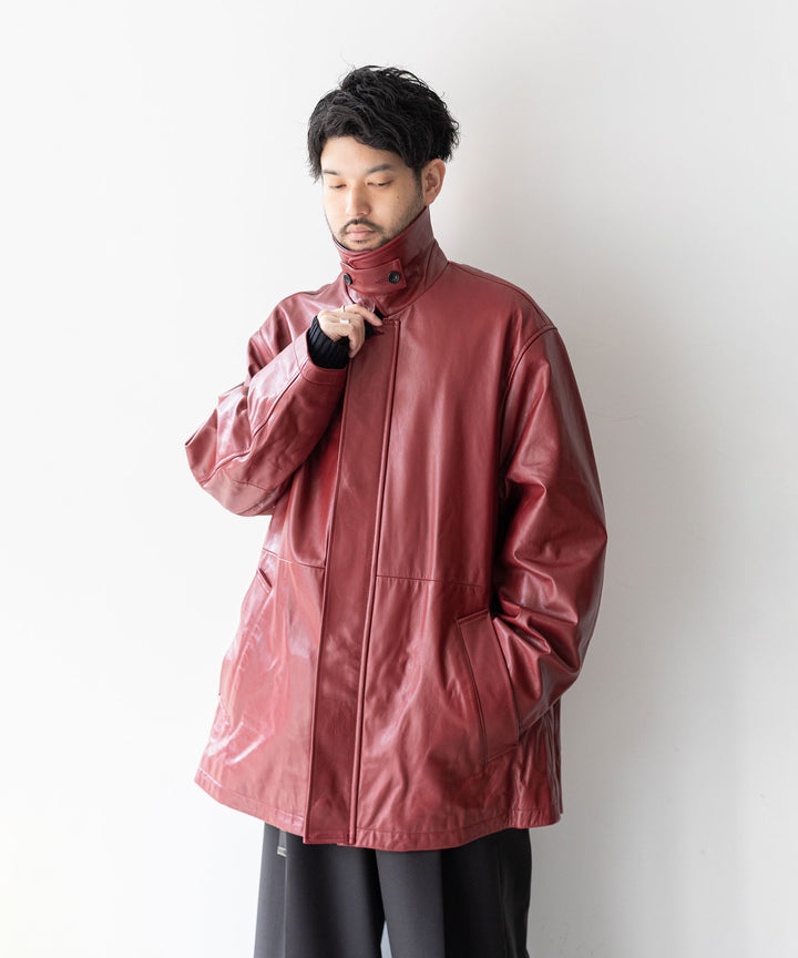 stein(シュタイン)の23AWコレクションLEATHER ZIP JACKETのWINE 公式通販session福岡セレクトショップ