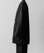 画像をギャラリービューアに読み込む, 【ssstein】W/SI SATIN PEAK LAPEL SHORT COAT - BLACK
