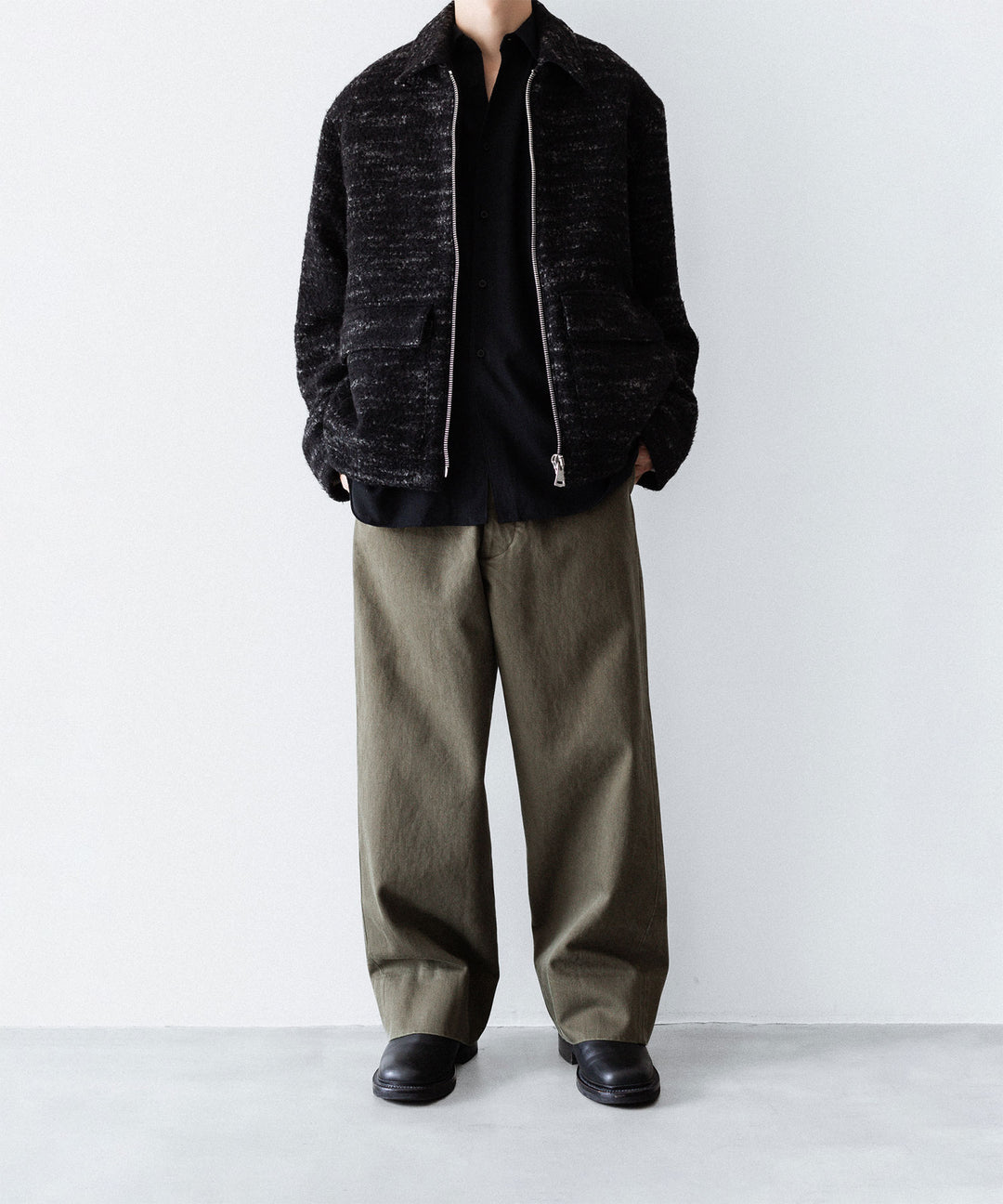INTÉRIM インテリムのHEAVY PIMA TWILL  BELTED MIL BAGGY TROUSERのARMY GREEN 公式通販サイトsession福岡セレクトショップ