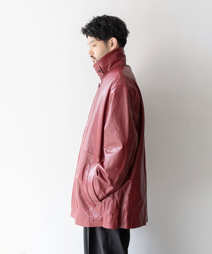 stein(シュタイン)の23AWコレクションLEATHER ZIP JACKETのWINE 公式通販session福岡セレクトショップ