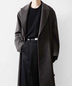 ssstein / シュタイン】OVERSIZED MAXI-LENGTH PEAK LAPEL COAT - GREY