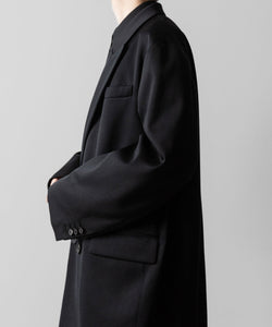 【ssstein】W/SI SATIN PEAK LAPEL SHORT COAT - BLACK