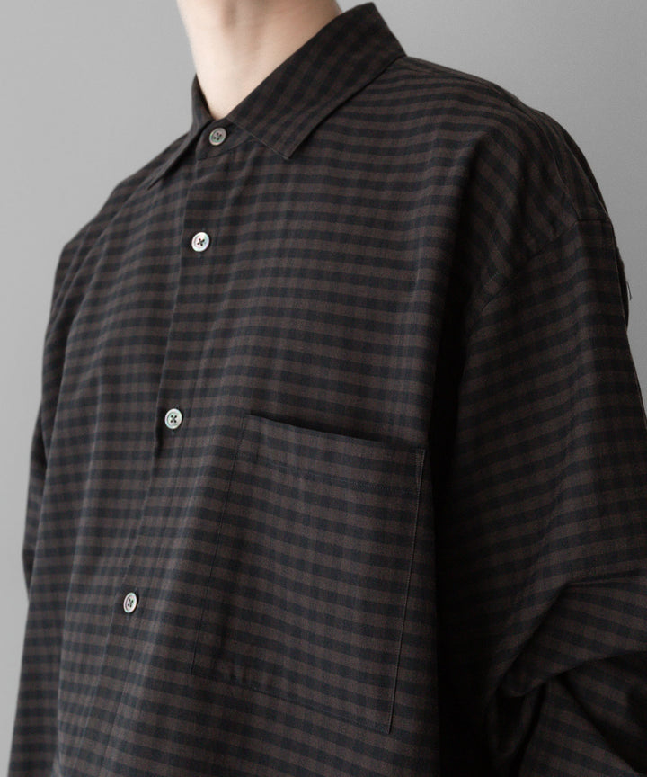 ssstein stein(シュタイン)の24SSコレクションOVERSIZED DOWN PAT SHIRTのGINGHAM(KHAKI)公式通販サイトsession福岡セレクトショップ