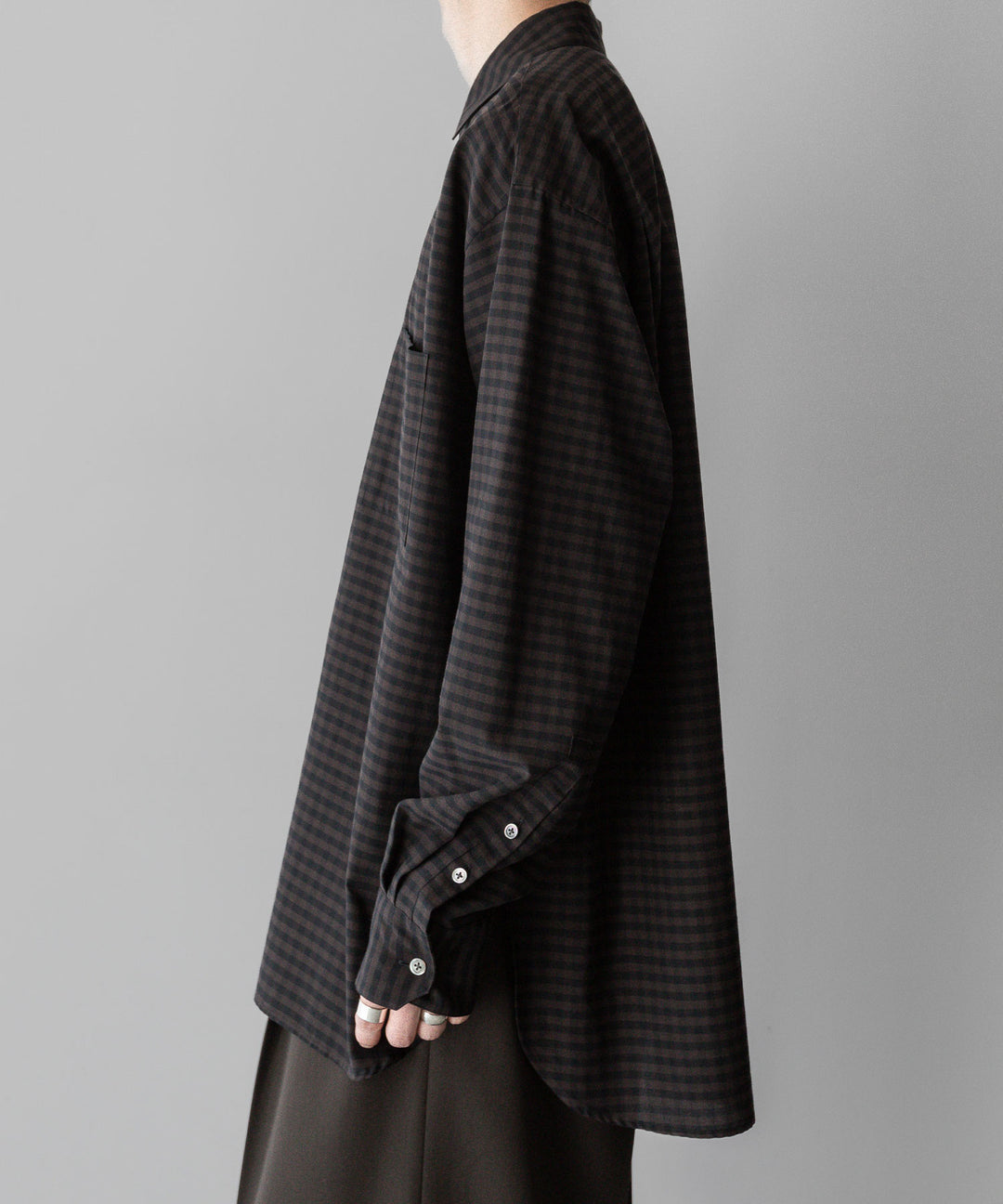 ssstein stein(シュタイン)の24SSコレクションOVERSIZED DOWN PAT SHIRTのGINGHAM(KHAKI)公式通販サイトsession福岡セレクトショップ