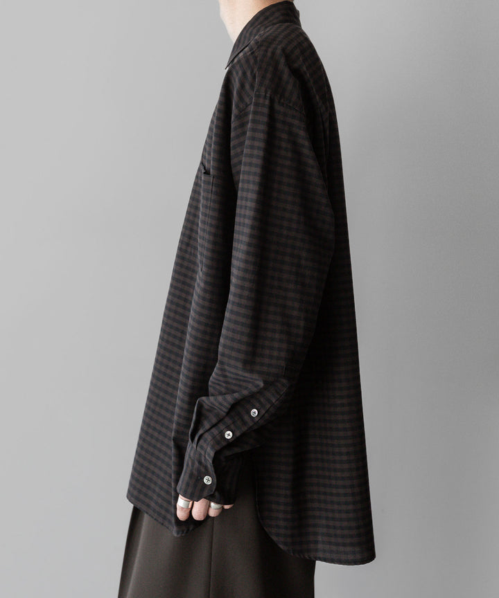 ssstein stein(シュタイン)の24SSコレクションOVERSIZED DOWN PAT SHIRTのGINGHAM(KHAKI)公式通販サイトsession福岡セレクトショップ